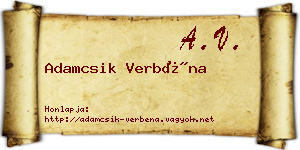 Adamcsik Verbéna névjegykártya